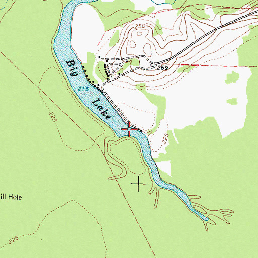 Topographic Map of Big Lake, TX