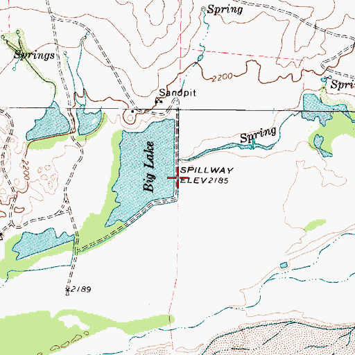Topographic Map of Big Lake, TX