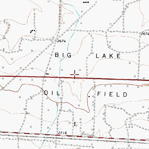 Topographic Map of Big Lake Oil Field, TX
