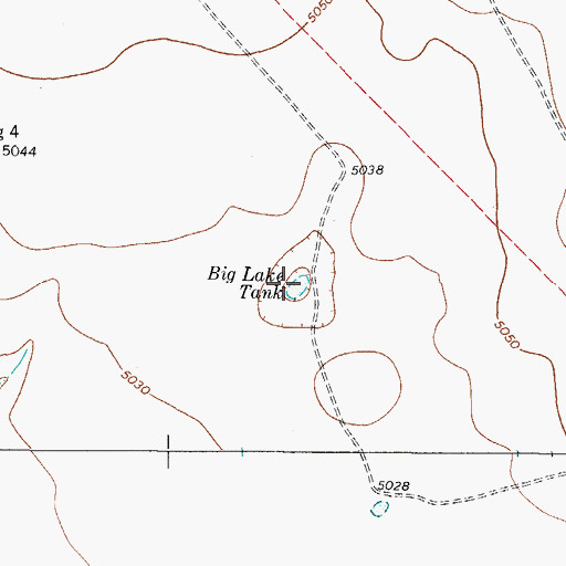 Topographic Map of Big Lake Tank, TX