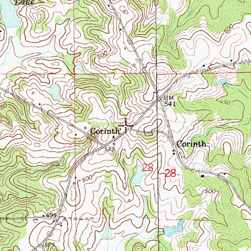 Topographic Map of Corinth Church, AL