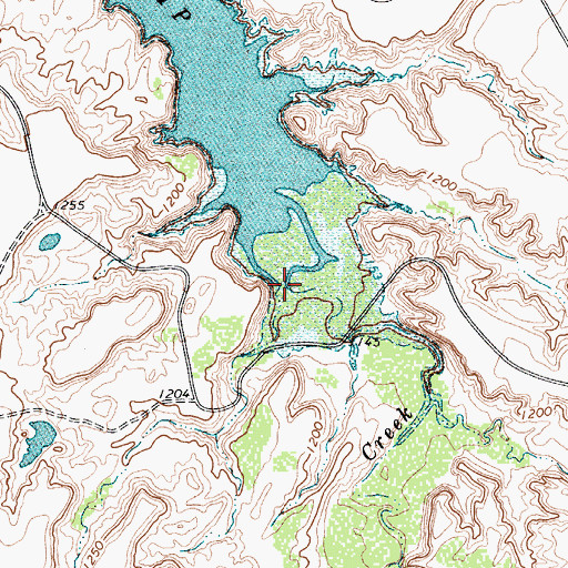 Topographic Map of Big Moonshine Creek, TX