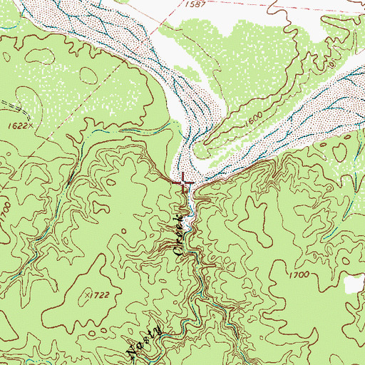 Topographic Map of Big Nasty Creek, TX