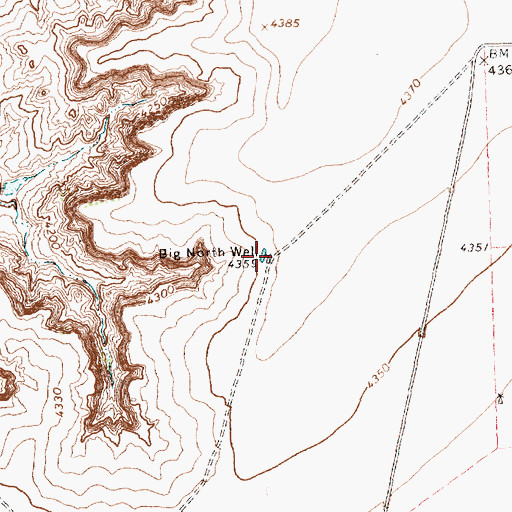 Topographic Map of Big North Well, TX