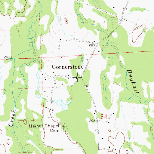 Topographic Map of Cornerstone Church, AL