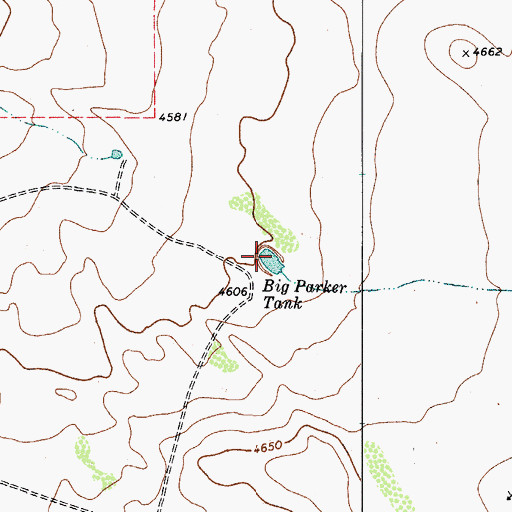 Topographic Map of Big Parker Tank, TX