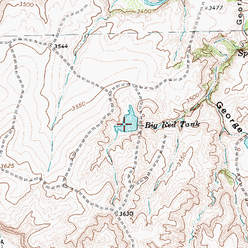 Topographic Map of Big Red Tank, TX