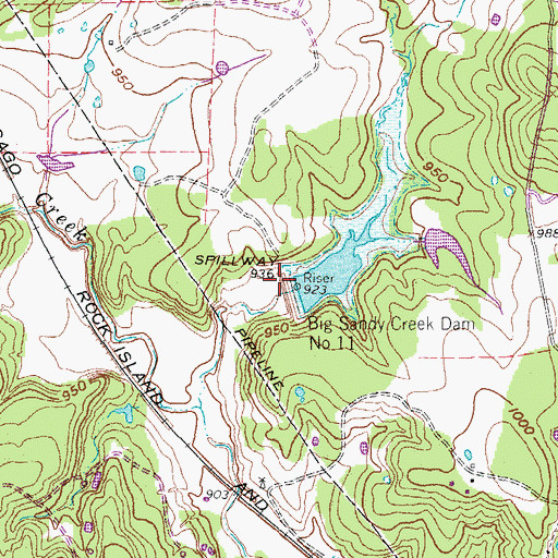 Topographic Map of Big Sandy Creek Dam Number 11, TX