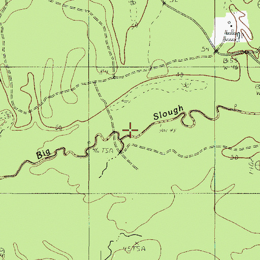 Topographic Map of Big Slough, TX