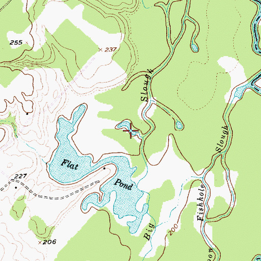 Topographic Map of Big Slough, TX