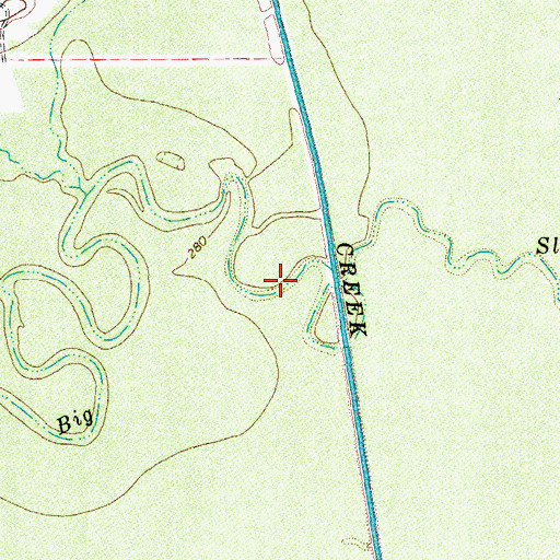 Topographic Map of Big Slough, TX