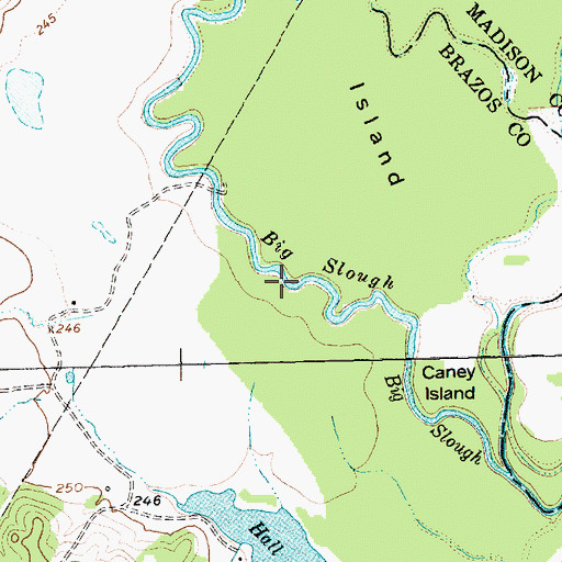 Topographic Map of Big Slough, TX