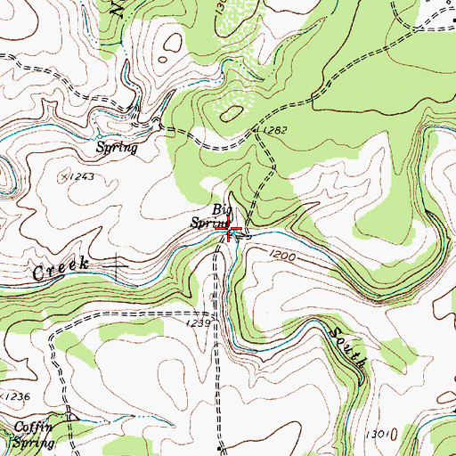 Topographic Map of Big Spring, TX
