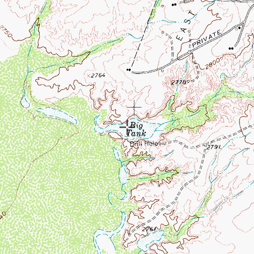 Topographic Map of Big Tank, TX