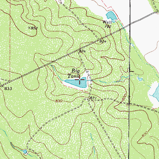 Topographic Map of Big Tank, TX