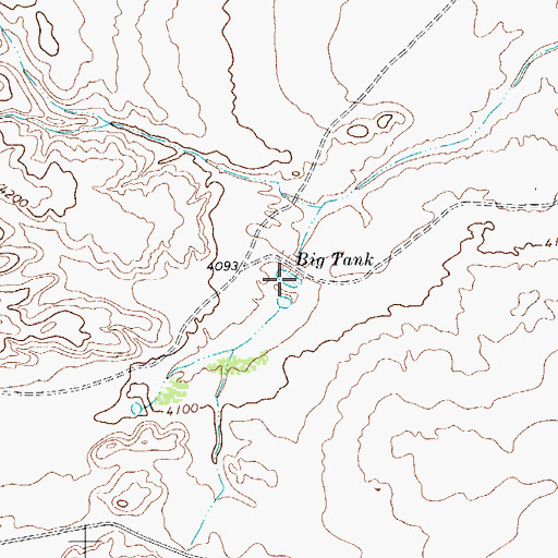 Topographic Map of Big Tank, TX