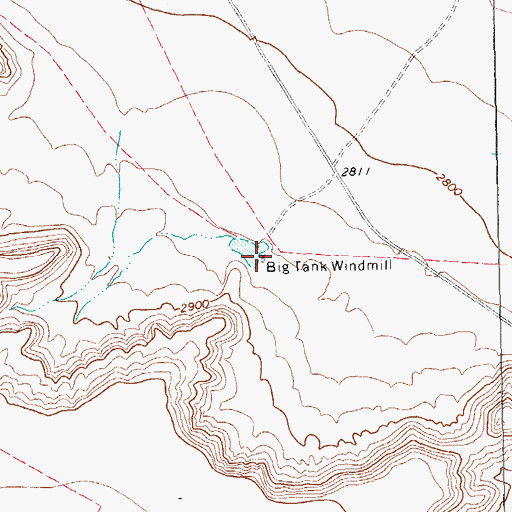 Topographic Map of Big Tank Windmill, TX