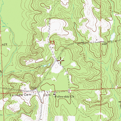 Topographic Map of Fairview School, AL