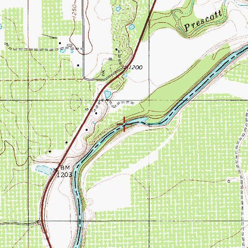 Topographic Map of Big Valley, TX