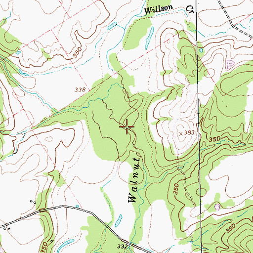 Topographic Map of Big Willow Creek, TX
