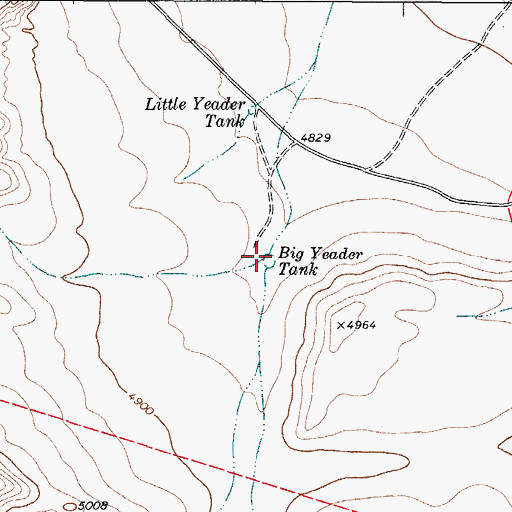 Topographic Map of Big Yeader Tank, TX