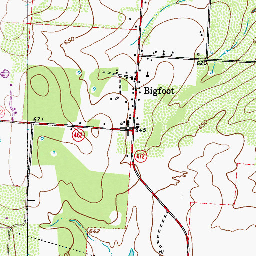 Topographic Map of Bigfoot, TX