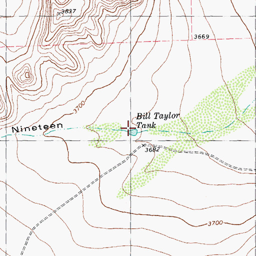 Topographic Map of Bill Taylor Tank, TX