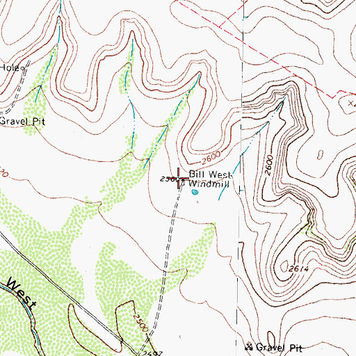 Topographic Map of Bill West Windmill, TX