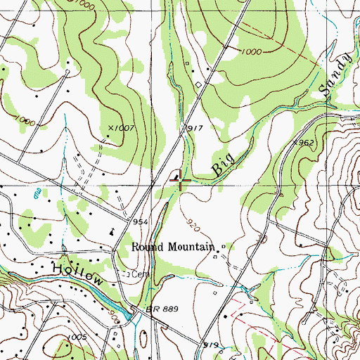 Topographic Map of Bingham Creek, TX