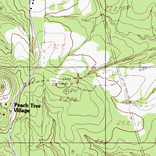 Topographic Map of Birch Cemetery, TX