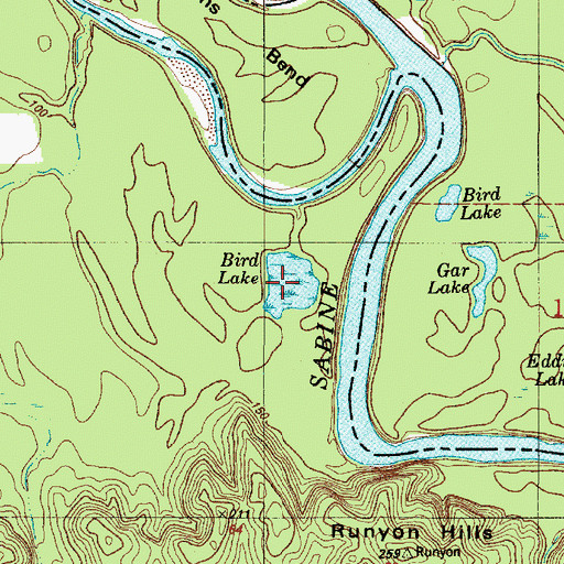 Topographic Map of Bird Lake, TX