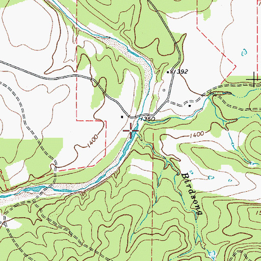 Topographic Map of Birdsong Creek, TX
