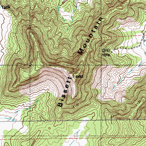 Topographic Map of Bissett Mountain, TX