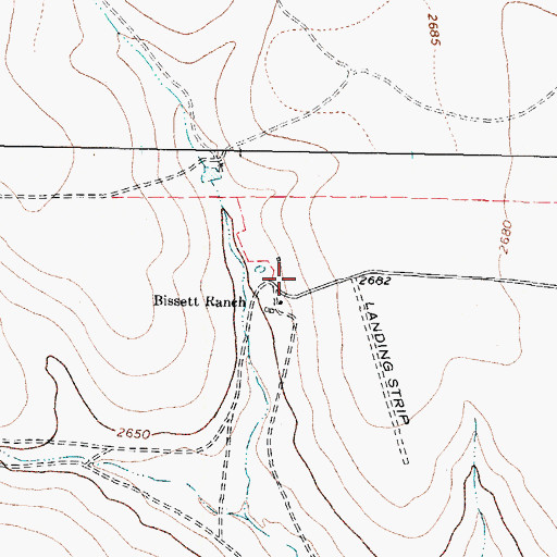 Topographic Map of Bissett Ranch, TX
