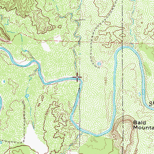 Topographic Map of Bitter Creek, TX