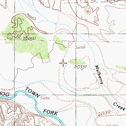 Topographic Map of Bitter Creek, TX