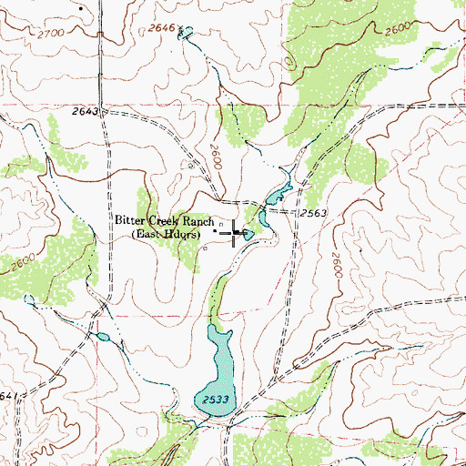 Topographic Map of Bitter Creek Ranch, TX