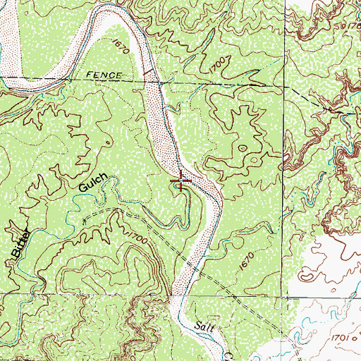 Topographic Map of Bitter Gulch, TX