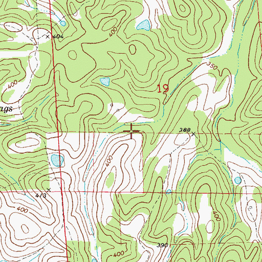 Topographic Map of Hicks Gin (historical), AL