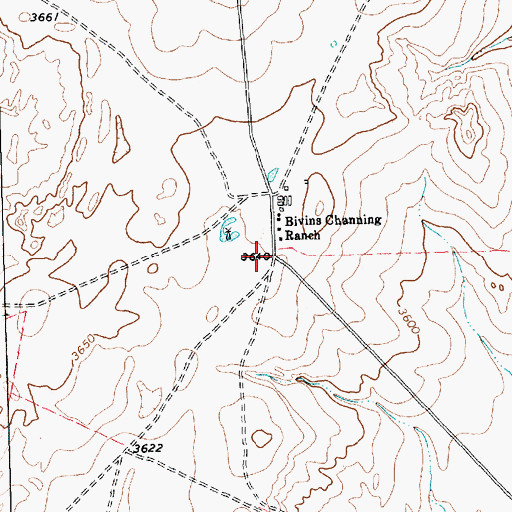Topographic Map of Bivins Channing Ranch, TX