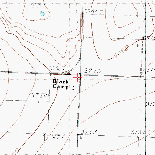 Topographic Map of Black Camp, TX