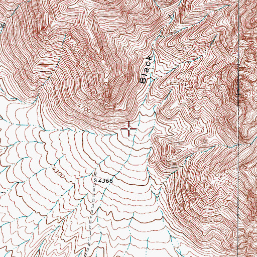 Topographic Map of Black Canyon, TX