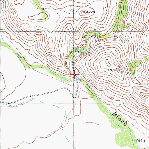 Topographic Map of Black Canyon, TX