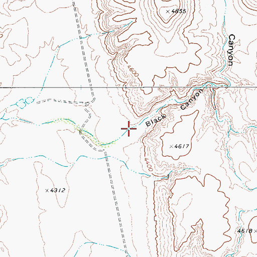 Topographic Map of Black Canyon, TX