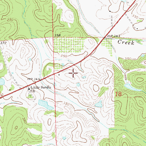 Topographic Map of Hubbards Store (historical), AL