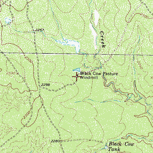 Topographic Map of Black Cow Pasture Windmill, TX