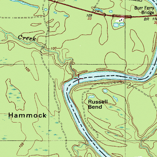 Topographic Map of Black Creek, TX