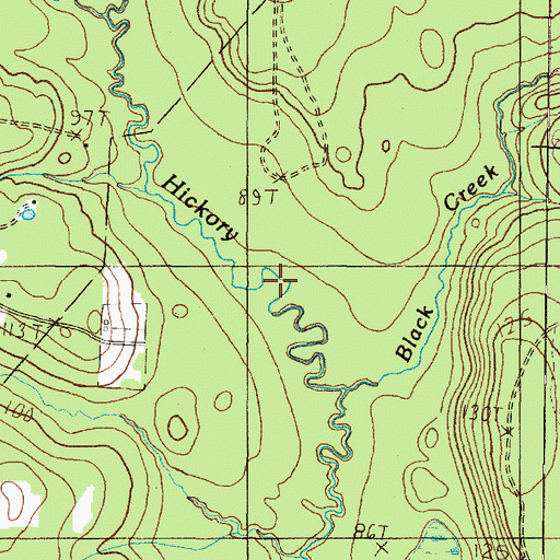Topographic Map of Black Creek, TX