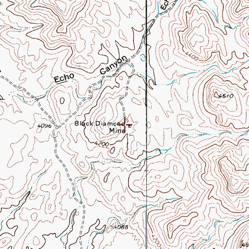 Topographic Map of Black Diamond Mine, TX