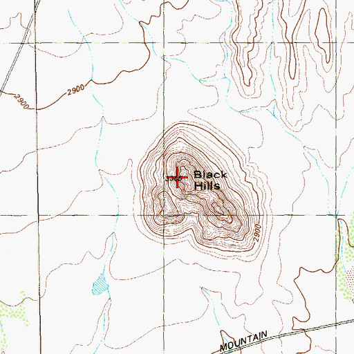 Topographic Map of Black Hills, TX